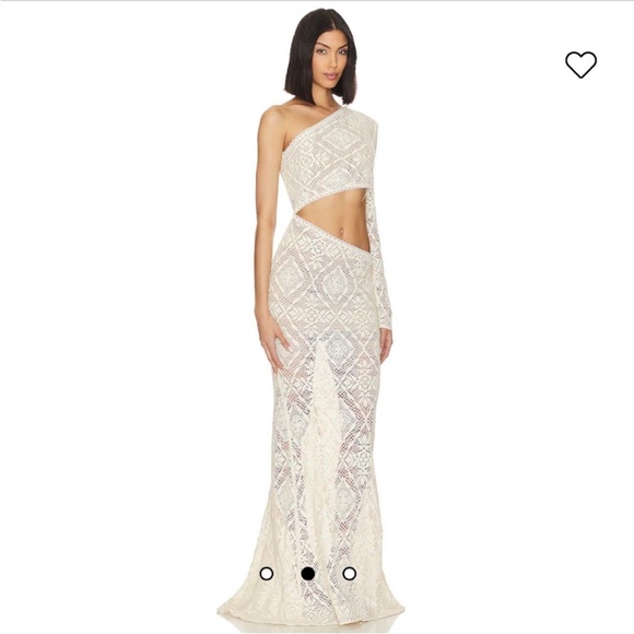 NWT Bronx and Banco: Ameena Cut Out One Shoulder Gown in Cream (sold on
Revolve) - Picture 2 of 6
